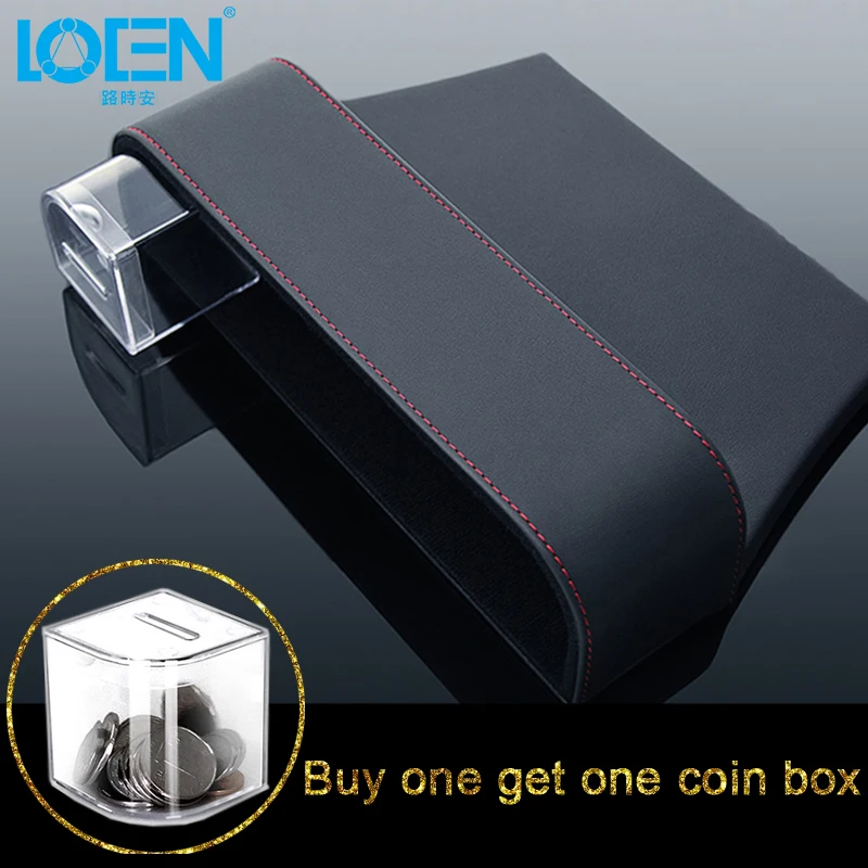 LOEN 1PCS Leather Auto Seat Gap Organizer font b Storage b font Box Car Console Side