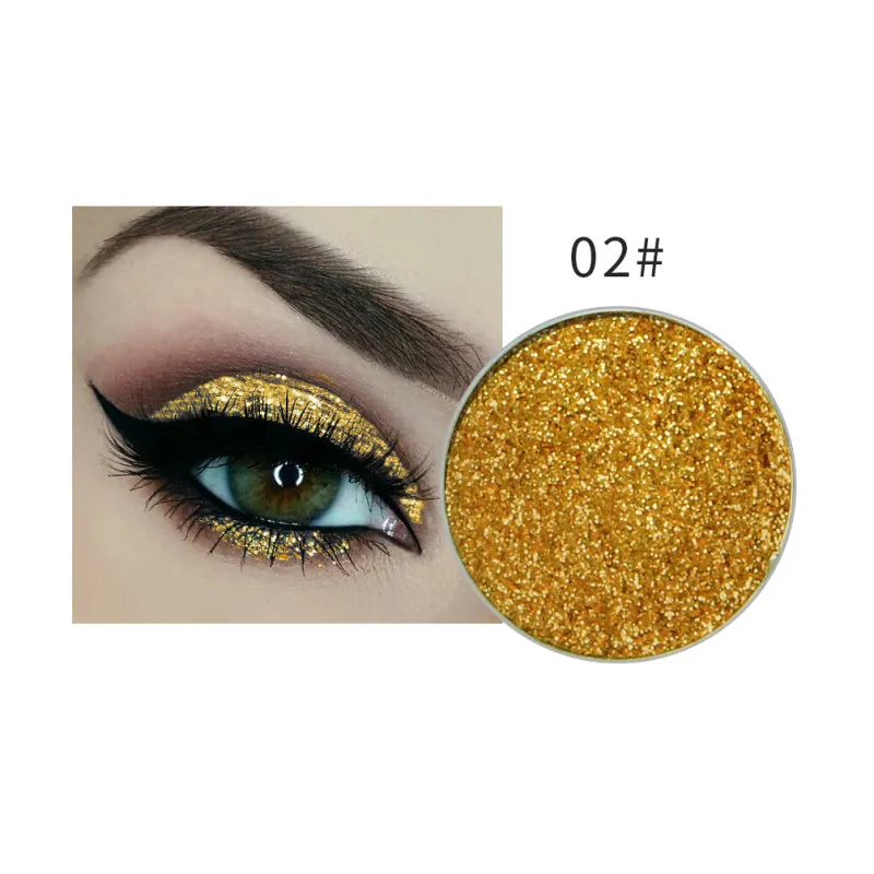 NICEFACE 1Pc Single Color Long-lasting Diamond Eyes Shadow Eye Glitter Shimmer Makeup Powder Monochrome Glitters 24colors TSLM1 - Цвет: 02