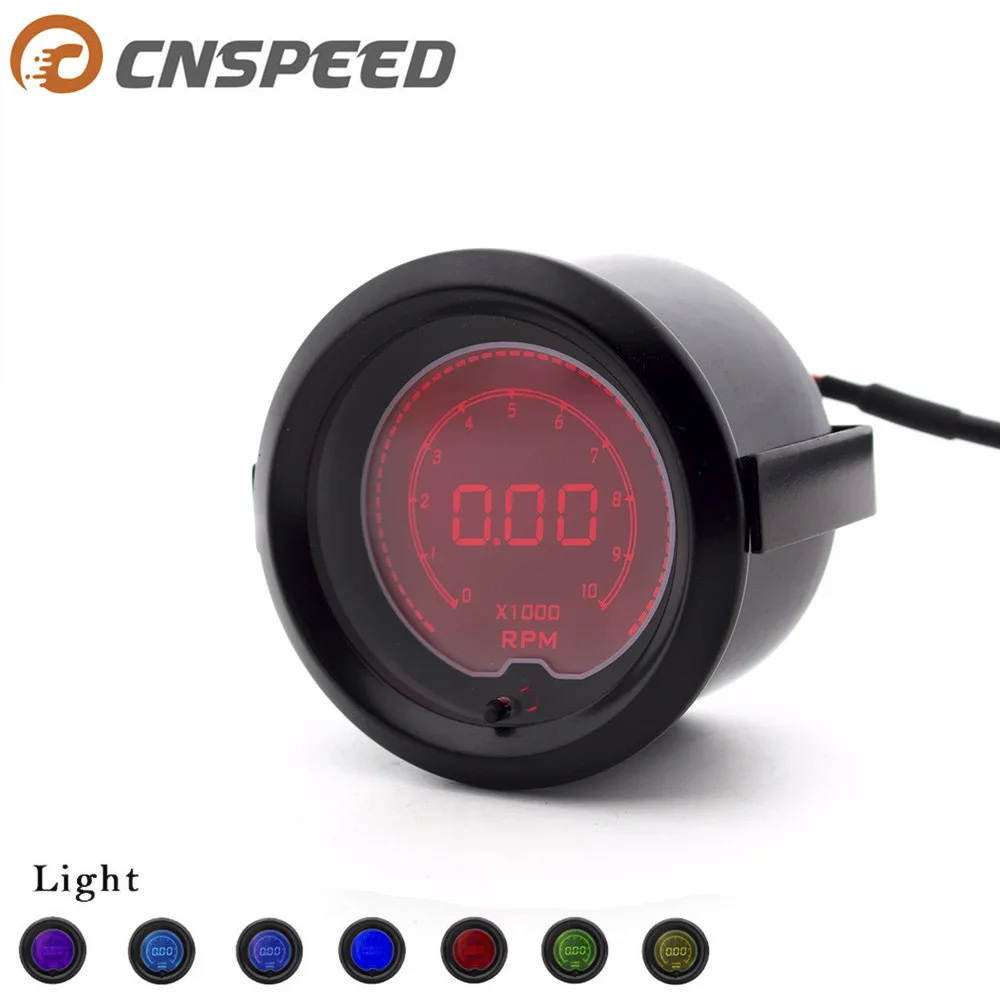 Тахометр CNSPEED автомобильный светильник 2 дюйма 52 мм 0 10000 об/мин 7 цветов|Тахометры|