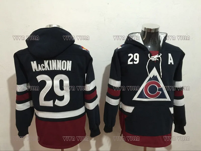

92 Gabriel Landeskog Hoodies Hockey Jersey 29 Nathan MacKinnon Stitched Hoodie Sweatshirts Ice Hockey Jersey S-4XL VIVA VILLA