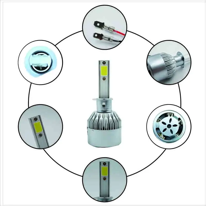 Liplasting высокий Мощность 200 W 20000LM H1 6500 K белый светодиодный светильник очень яркий фонарь автомобиля Высокое ближнего и дальнего света лампы комплект