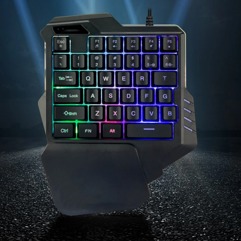 G30 Проводная игровая клавиатура с светодиодный подсветкой 35 клавиш Одноручная мембранная клавиатура