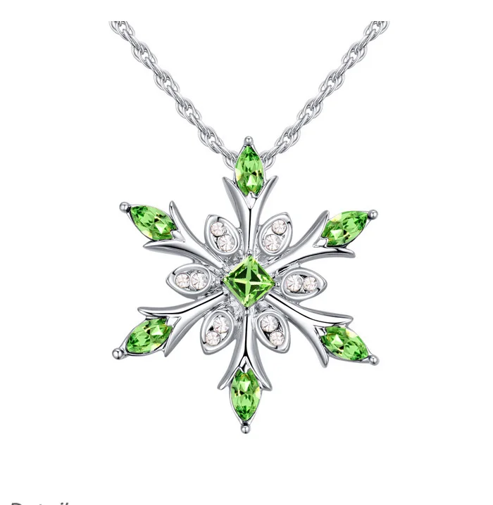 Новая подвеска из снежинки ожерелья Кристаллы от Swarovski Collier Femme ювелирные изделия для женщин цепочка без никеля Bijoux подарки