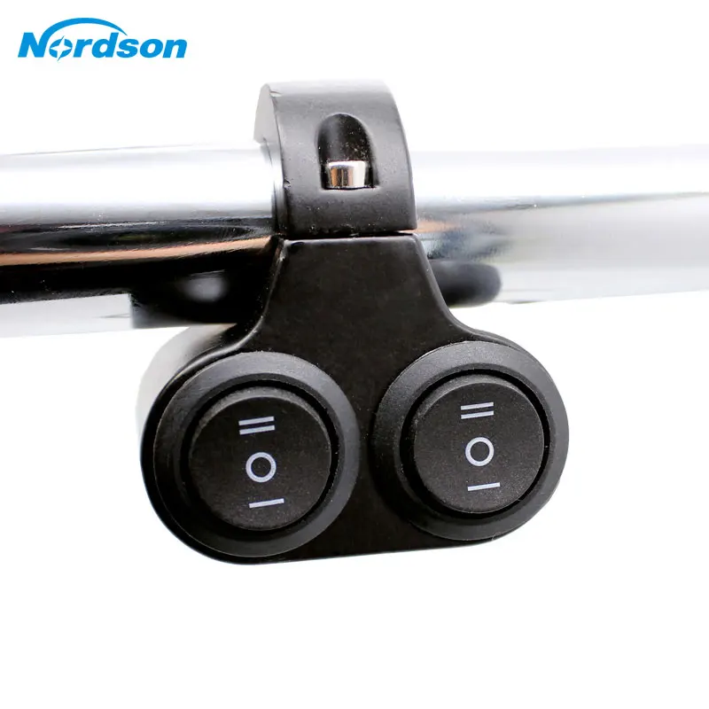 Nordson 12 V 7/" Мотоцикл ATV Руль двухпозиционная кнопка переключатель мотоцикл СВЕТОДИОДНАЯ Фара аварийный тормоз Противотуманные фары переключатели 2 выбор