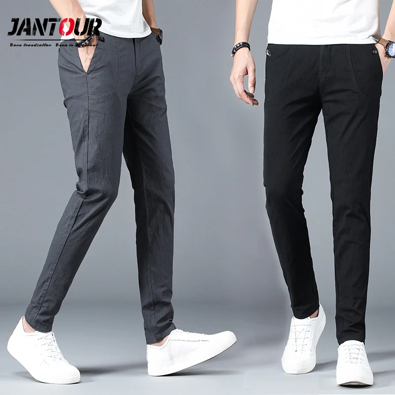 4 Colour Spring Summer New Casual Pants Men 99 Cotton Slim Fit Chinos Fashion Trousers Male Brand Clothing Plus Size 28 38 Casual Pants Aliexpress