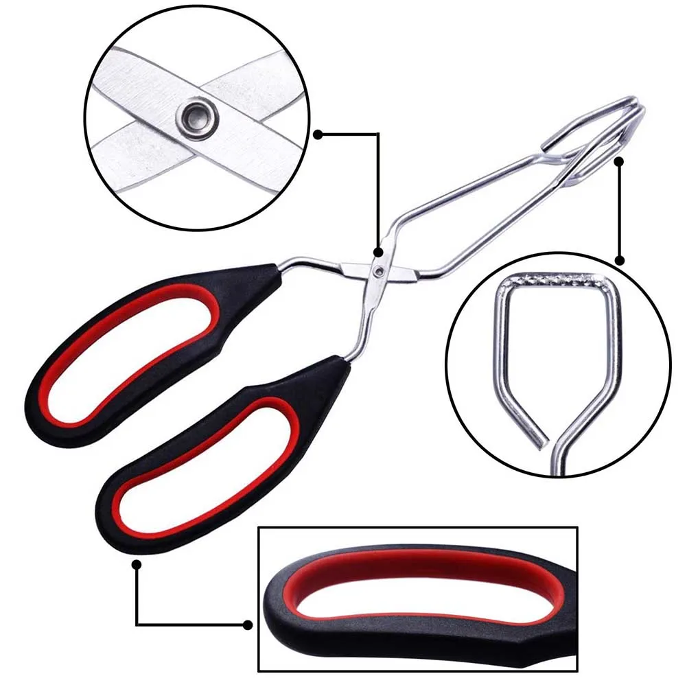 Зажим для кемпинга удобный кухонный пищевой зажим ножницы тип для приготовления барбекю щипцы термостойкие наружные портативные длинные ручки для гриля
