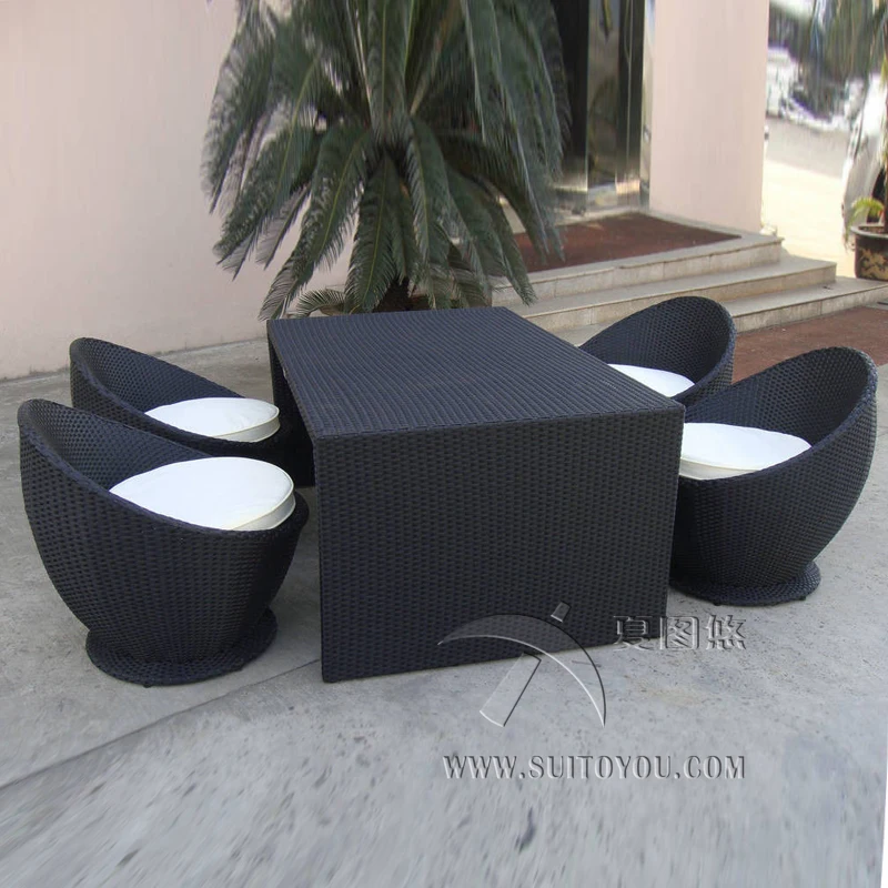 5 шт Досуг ротанга столовые наборы для сада патио для дома/ресторана транспорта по морю