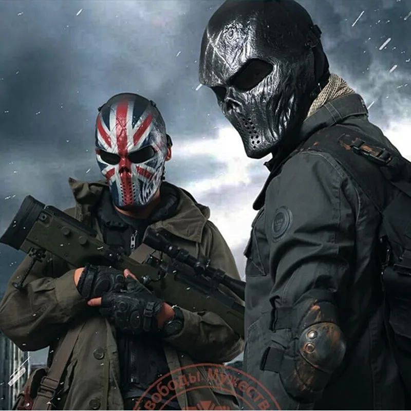 

Tactical Airsoft Paintball Scary Mask Outdoor Sports Spring CS War Game Full Face Skull Mask with Protective Safe Eye Mesh
