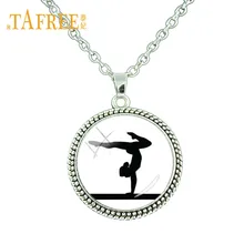 

TAFREE Women's Gymnastics Necklace Keep Calm and Do Gymnastics Pendant Charms Necklaces For Gymnast Souvenir Jewelry GY039