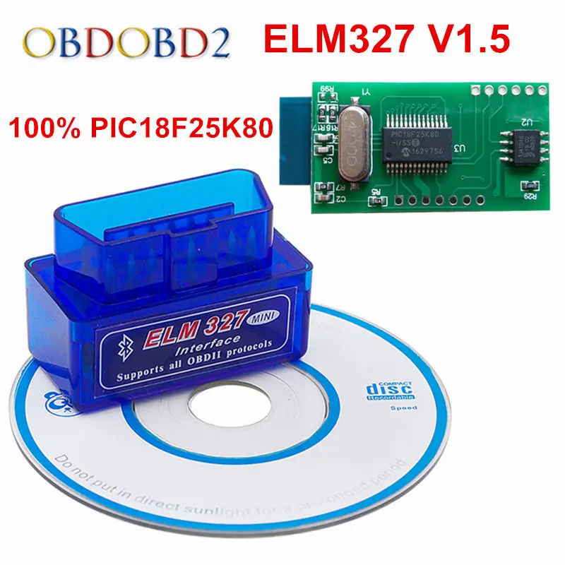 100% оборудование V1.5 Super MINI ELM327 PIC18F25K80 многоязычные 13 видов ELM 327 Bluetooth OBDII CAN BUS для