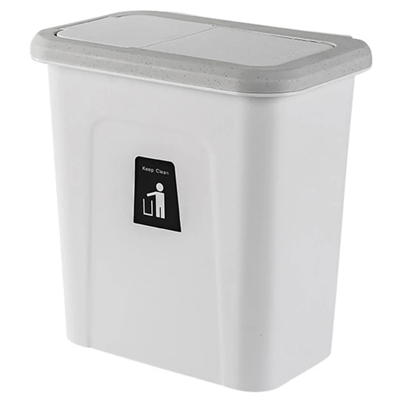 Кухонная мусорная корзина с крышкой, подвесная корзина для фруктов и овощей, Кухонное ведро для хранения мусора, простая коробка для хранения - Цвет: White