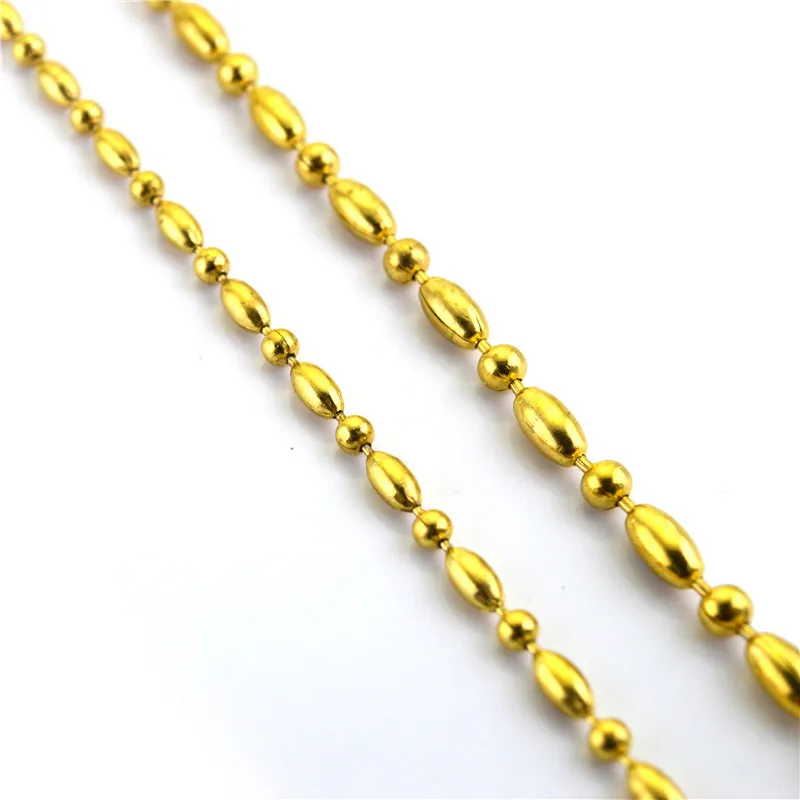 High Quality Gold Ball Bead Necklace 3/4mm Titanium Steel Round and