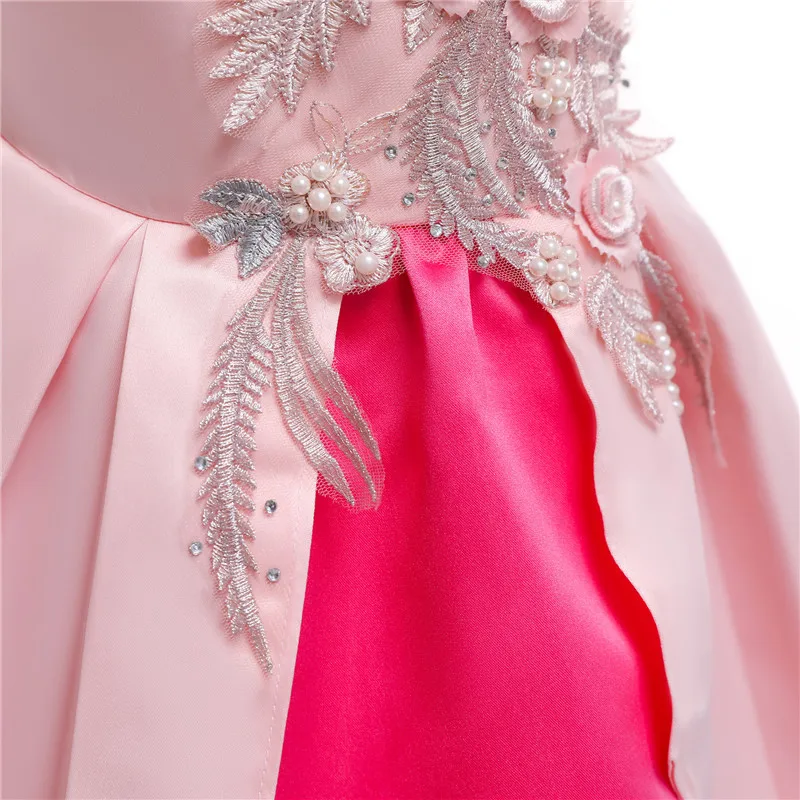 New Kids Elegant Cotton Embroidery Formal Sleeveless Wedding Dress Female Girl's Beautiful Evening Dresses Children's Clothing01