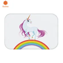 3D единорог Радуга Thicking коралловый флис коврик для прихожей для кухни, ванной, туалета Нескользящие Коврики для пола анти-скользящий коврик