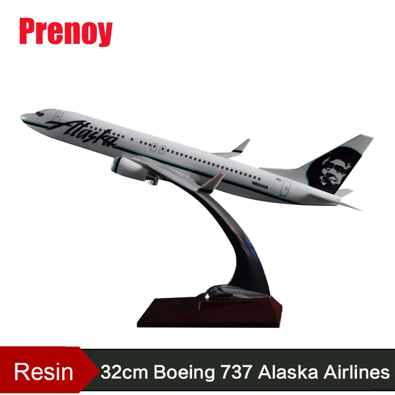 

32cm Boeing 737 Alaska Airlines Model Airplane Airbus Aeronautical Resin Aircraft B737 Airways Model Alaska Aviation Gift Toys