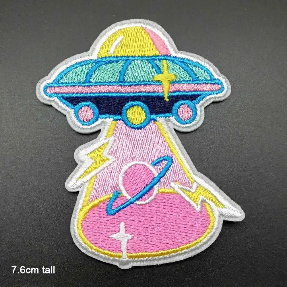 Планета Экспресс космическая тема UFO железная вышитая одежда нашивки для одежды наклейки одежда аксессуары - Цвет: Антикварная медь