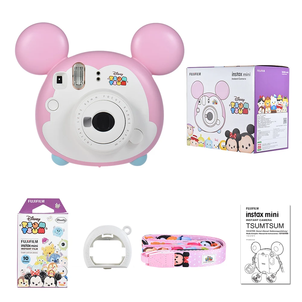 Фотокамера моментальной печати Fujifilm Instax Mini TSUMTSUM, 10 листов, ремешок для объектива с автоматическим измерением, зеркало для селфи, подарок на день рождения