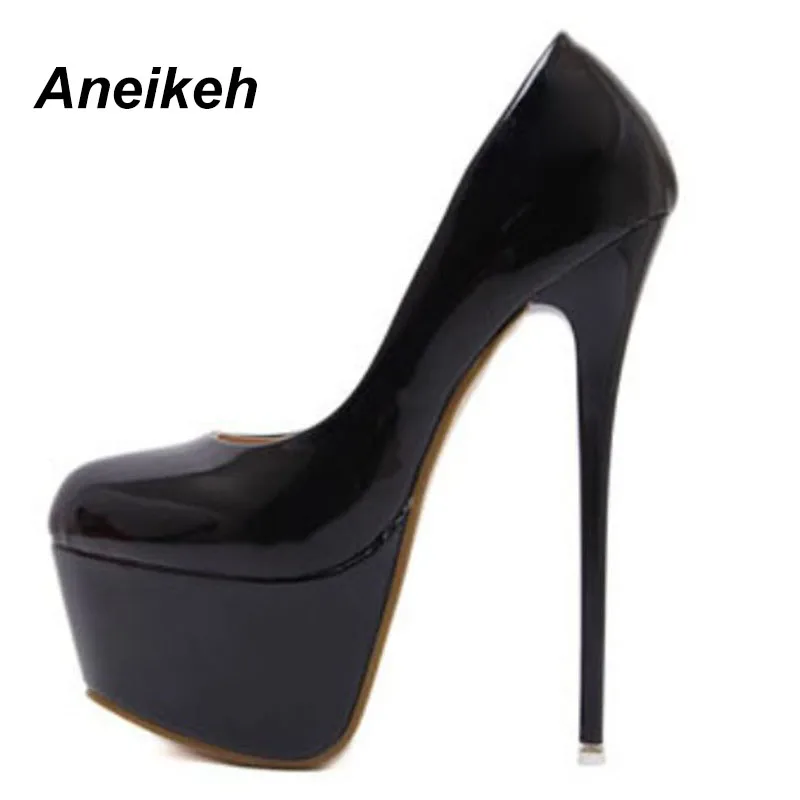 Aneikeh 2018 Spring Women Sexy 16CM Extreme High Heels Platform Ladies Pumps Stiletto Woman Shoes Slip On Size 34 - 40 258-90