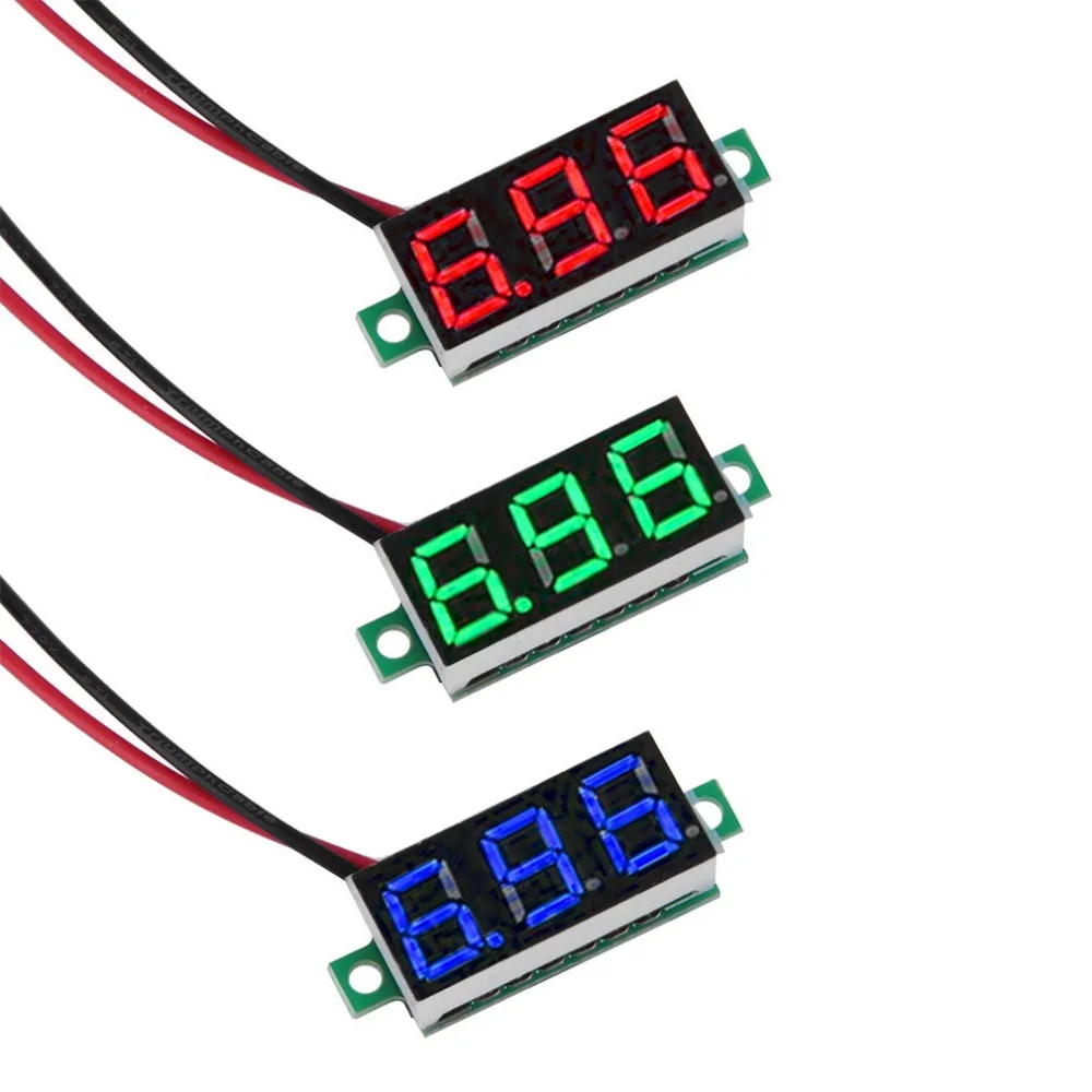

DC 3-30V 0.36" 2 Wire LED Digital Panel Volt Meter Voltage Voltmeter Car Motor green color Digital Voltmeter