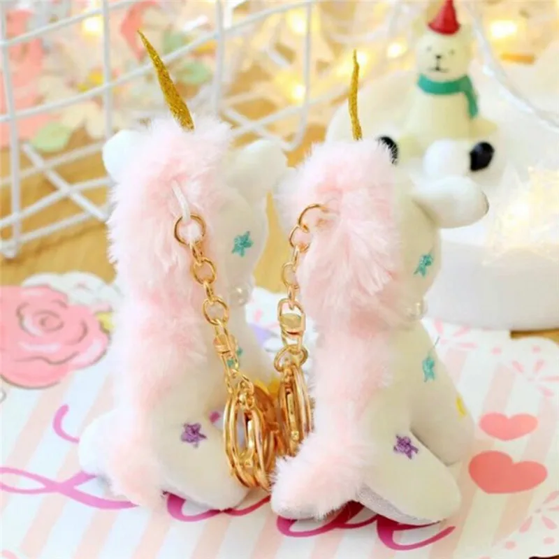 plush unicorn keyring