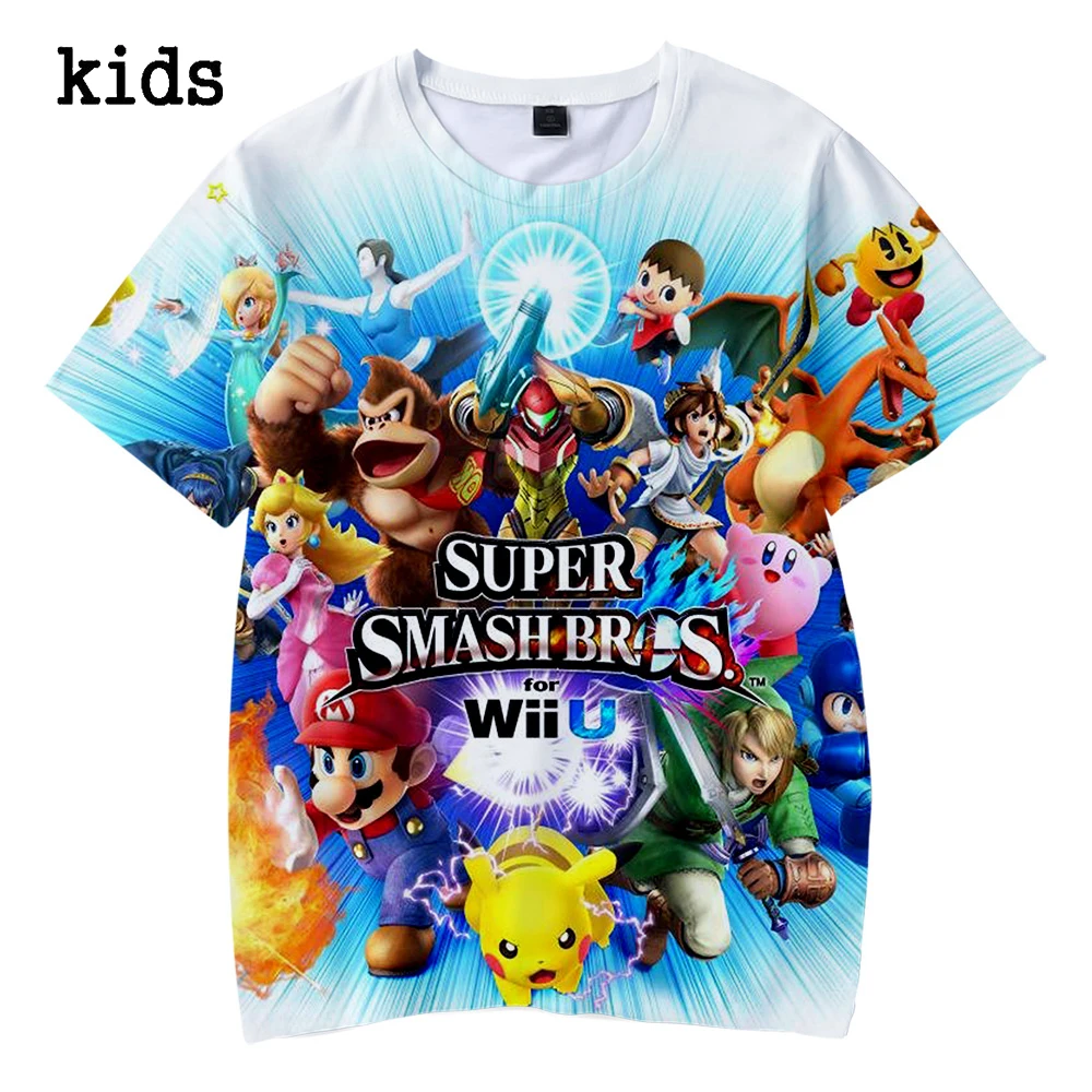 Детская футболка с 3D принтом Super Smash Bros Япония лето 2019 одежда для мальчиков и