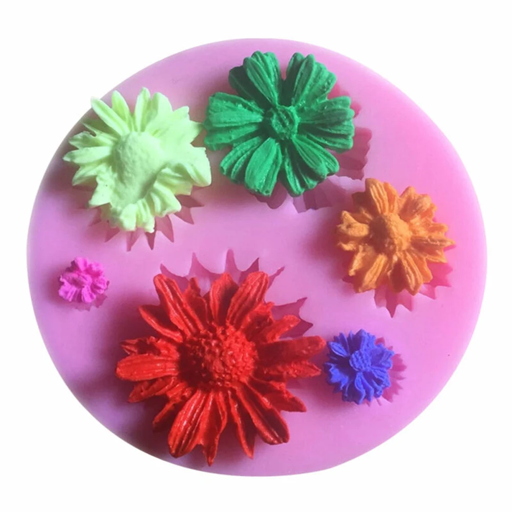 German Cornflower Candy Daisy Flower Chocolate Soap Mould DIY Cake Decorating Tool Silicone Foudant Cake Molds Set Jello