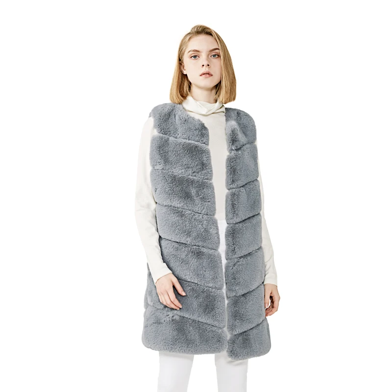 

MAOMAOFUR Fake Fur Vest Women Soft Touching Autumn Spring Winter Gilet Female Faux Rabbit Fur Vest Fake Fur Waistcoat