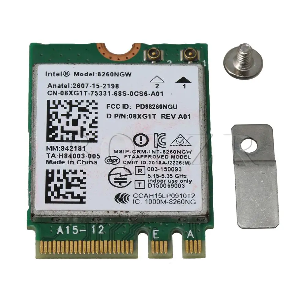 

BQLZR Wireless 8260AC Card for Intel 8260NGW NGFF M2 2000Mbps WiFi Bluetooth 4.2 Supports Windows 10 Win7 Win8 Linux