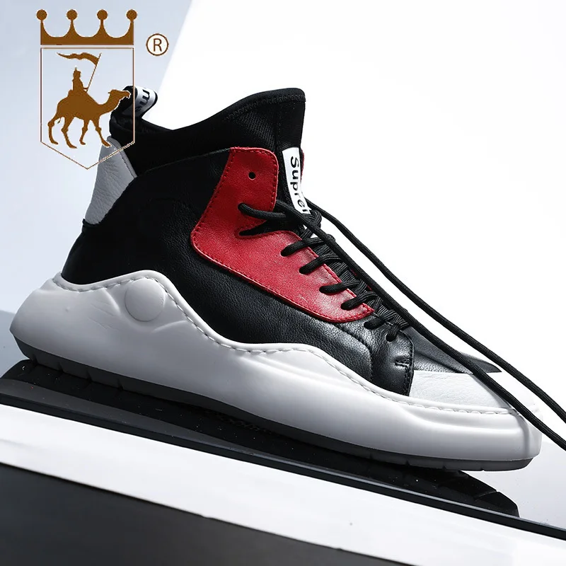 

BACKCAMEL 2018 Men's Shoes New High-top Fashion Non-Leather Casual Shoes Light Breathable Casual Footwear Men Sneakers Size38-44