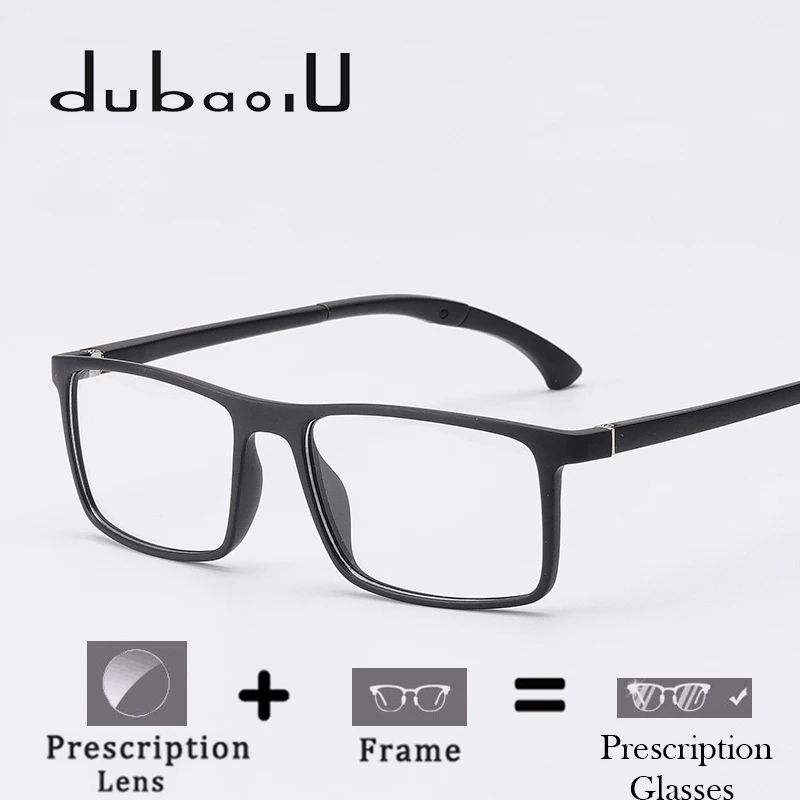 

TR90 Prescription Glasses Rectangle Computer Myopia Transparent Optical Prescription Eyeglasses For Men Ultralight #MA09-08