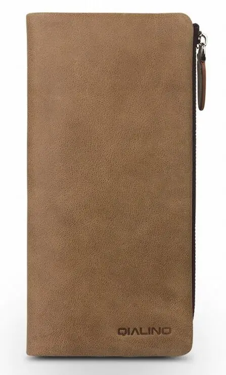 QIALINO кобура для iphone XR натуральная кожа кошелек чехол для iphone 8 Plus Роскошные Слоты ручной работы для карт iXS Max - Цвет: khaki