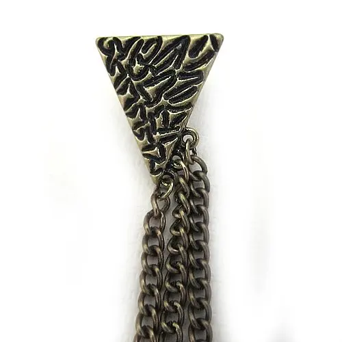 Triangle Chain Spike Stud Shirt Collar Neck Tip Gothic Pin Brooch Boho New|brooch wedding|pin ddr3brooch peacock |