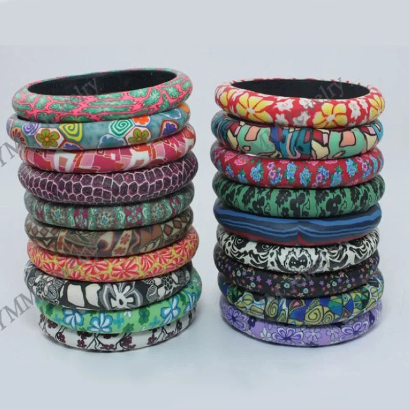 

Promotional polymer clay bangles free shipping, Bohemian style mixed colors bangles wholesale or retail