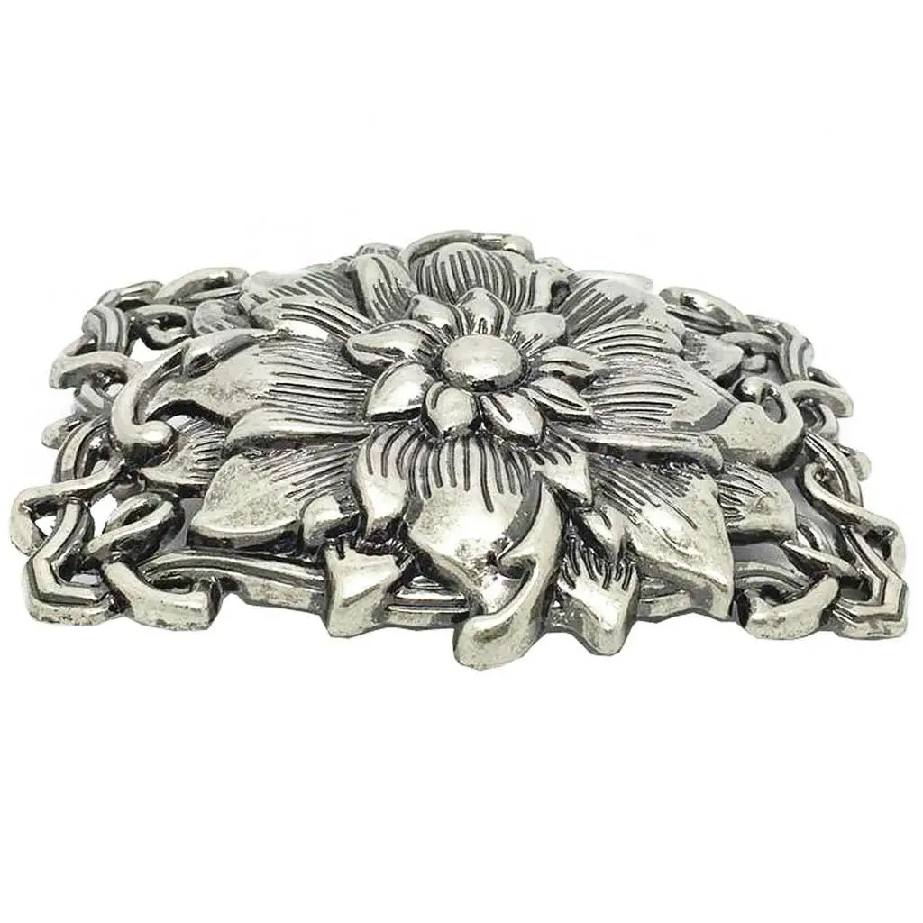 Novelty Metal 3D Lotus Flower Belt Buckle Buddha Rodeo Classic Western Cowboy