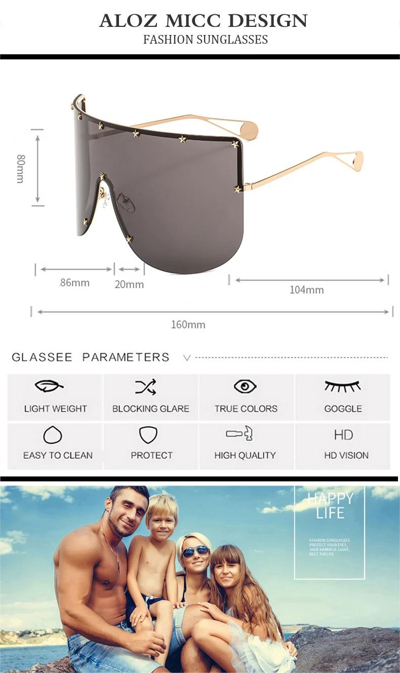 ALOZ MICC, женские новые негабаритные солнцезащитные очки, мужские,, фирменный дизайн, полуоправа, солнцезащитные очки, женские, ветрозащитные, с козырьком, очки, Q94