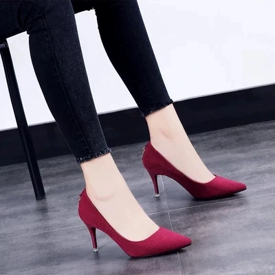 Г. Новая Осенняя обувь на высоком каблуке элегантная женская обувь черного цвета в Корейском стиле с острым носком-1