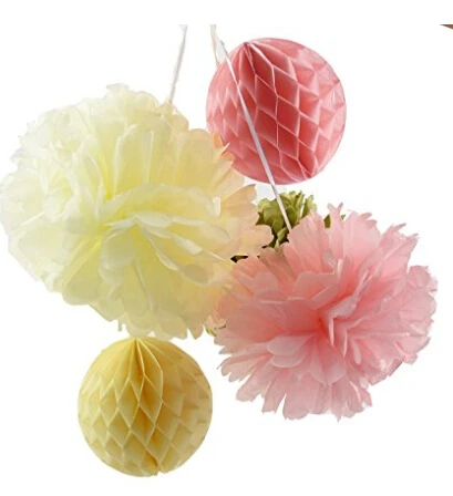 12 шт. Разноцветные бумажные шарики в форме сот|tissue paper pom poms|paper pomstissue |