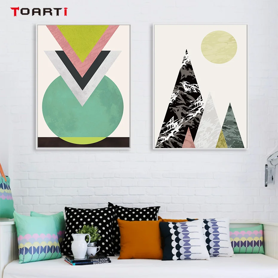 Creative Geometry Drawing Wall Art Abstract Landscape Painting Nursery Picture Nordic Posters&Prints Living Room Home Decoration (1)