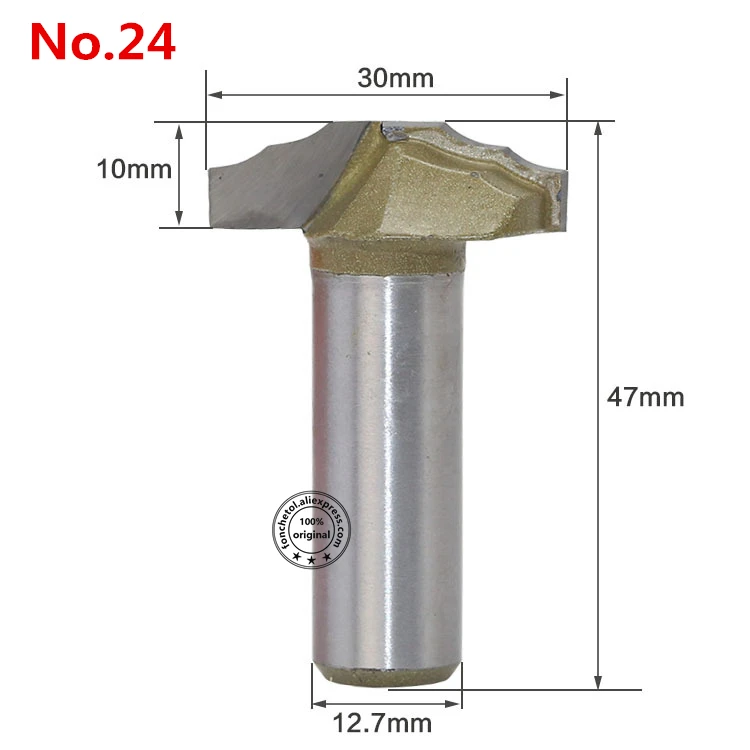 12.7mm Shank-1PCS,cnc solid carbide engraving woodworking router bit,trimmer wood milling cutter,Cabinet door lace knife - Длина режущей кромки: No.24