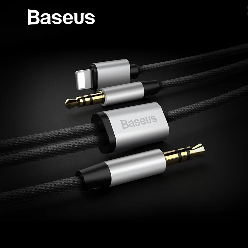 Baseus 2IN1 Audio Cable For iPhone Jack to 2Aux Jack Cable Adapter For iPhone 8pin to 3.5mm Jack Speaker Headphone Car Aux Cable