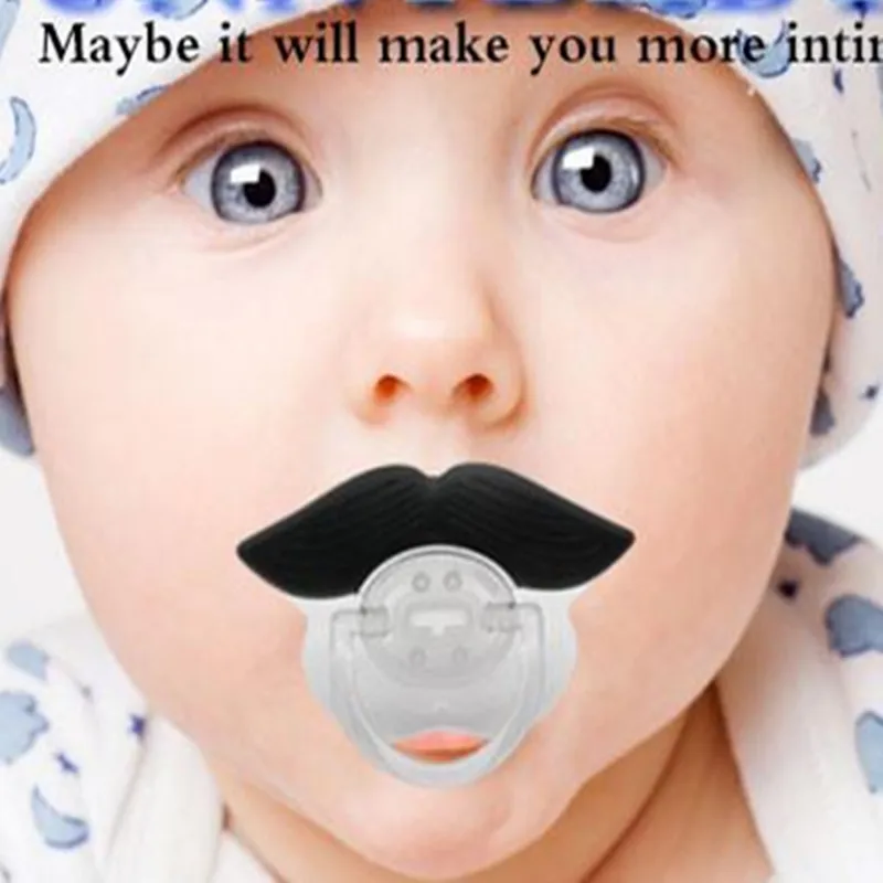 Safe And Health Joke Beard Baby Pacifier Silicone Nipple Dummy Baby Soother Prank Toddler Pacy