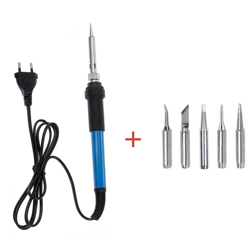 

Mini Adjustable Temperature Electric Repair Tool Soldering Iron 220V 60W Welding Solder Rework Station Heat Pencil 5pcs Tips