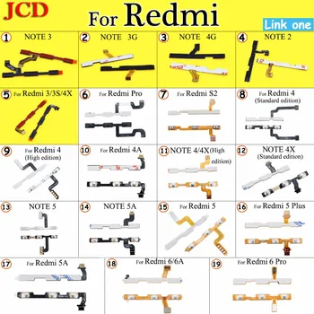

JCD Volume Button Power Switch On Off Button Flex Cable For Xiaomi for Redmi 3 3S 4A Note 2 5A 5 Plus Note 4X Special Edition