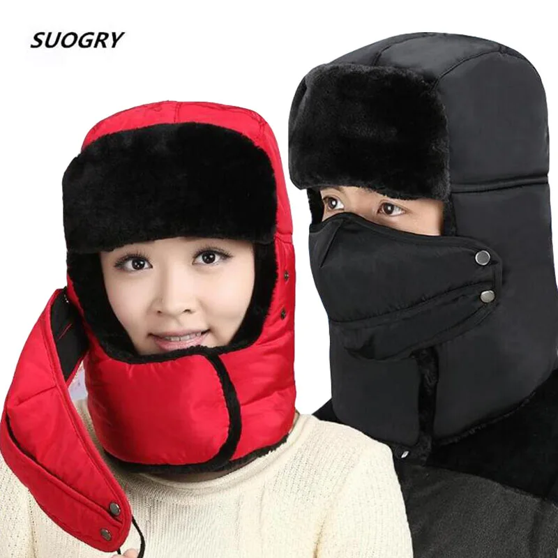 

New Winter Balaclava Beanie Hat Female for Women Men Face Mask Bonnet Windproof Thick Warm Snow Ski Winter Hat Cap Earflap