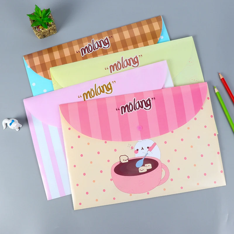 

4 pcs/lot Cute Potato Rabbit PVC File Bag A4 Document Bag File Folder Filling Products Office School Supplies Kawaii Stationery