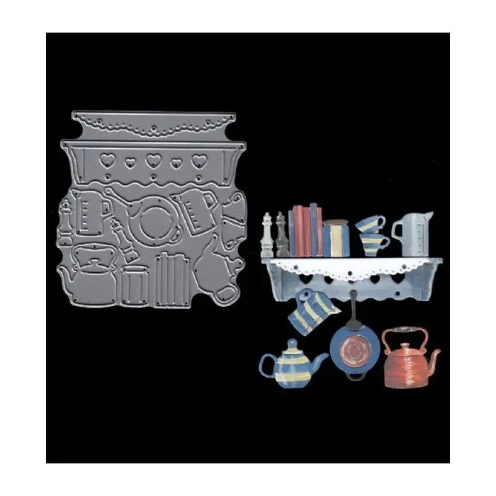 

Teapot Table Book Metal Cutting Dies Kitchen for Scrapbooking Paper Card Making DIY Photo Album Embossing Stencil Letter Dies