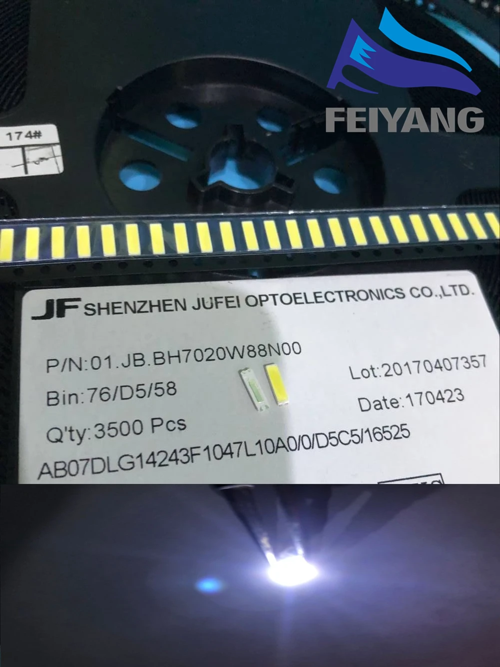 

3500PCS Original JUFEI LED 7020 light-emitting Light Beads High Power1W 6V 90LM Cool white For LED LCD TV Backlight new chip-2
