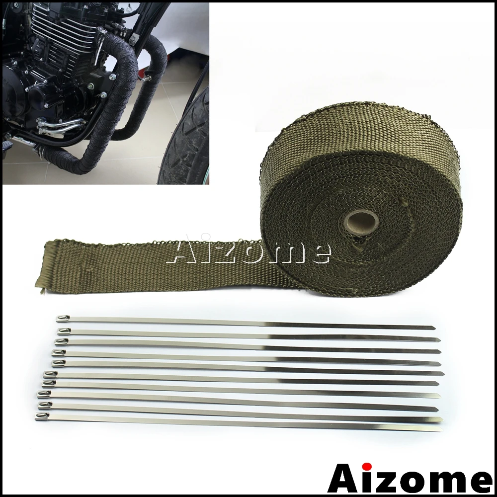 Motorcycle 2" x 50ft Exhaust Muffler Header Heat Resistant Wrap