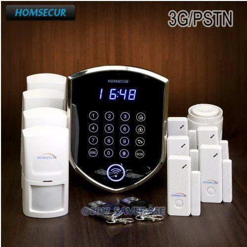 

HOMSECUR Wireless WCDMA-3G/Landline Home House Alarm System +4*PIR+Door Sensor