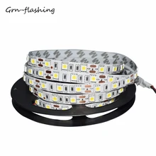 5 m/lote IP65 DC12V 60 À Prova D' Água Tira CONDUZIDA 5050 LED/m Fita Flexível LEVOU Luz Tira RGB Morna Fresca branco levou ruban luces levou tiras